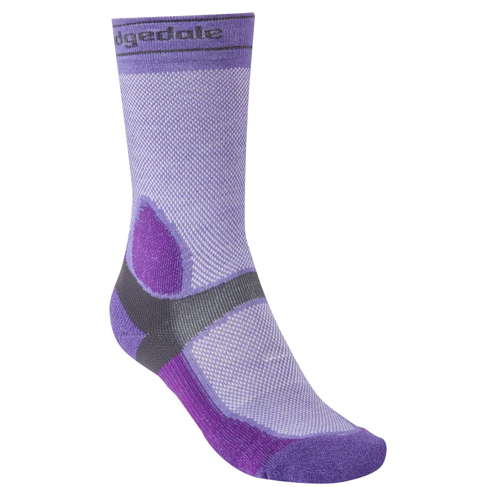 Bridgedale Summer Weight T2 Coolmax Womens Sport Mtb Socks Purple/dark Grey