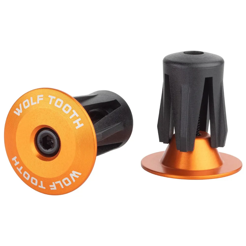 Wolf Tooth Alloy Bar End Plugs Orange