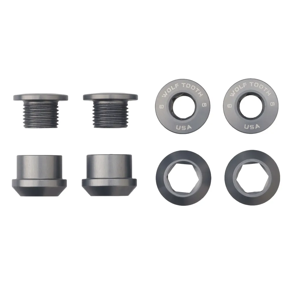 Wolf Tooth Chainring Bolts For 1x Set Of 4 Grey