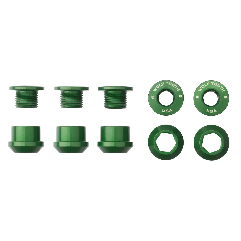 Wolf Tooth Chainring Bolts For 1x Set Of 5 Green