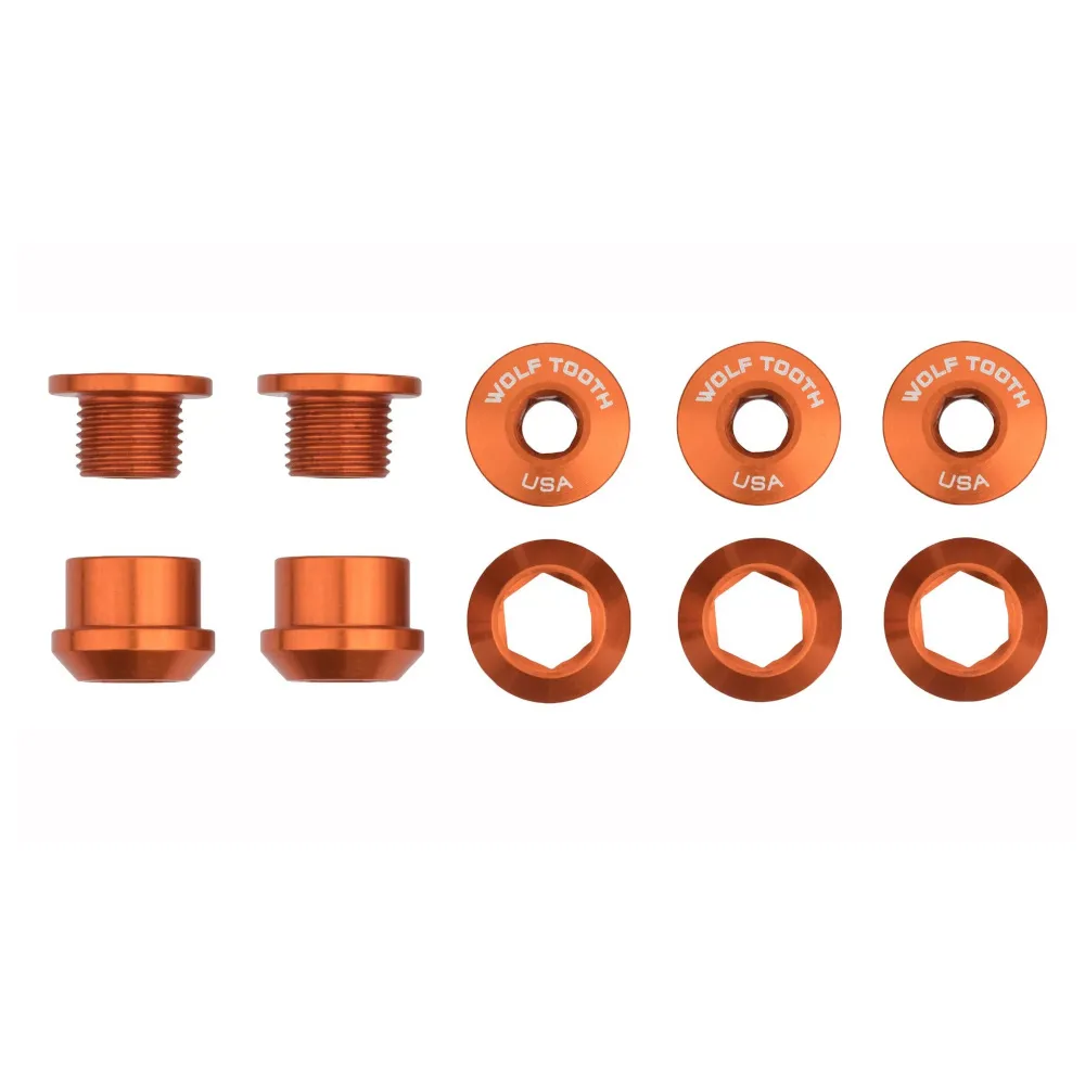 Wolf Tooth Chainring Bolts For 1x Set Of 5 Orange