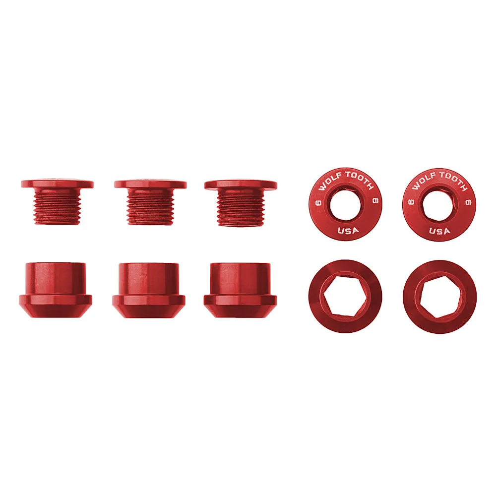Wolf Tooth Chainring Bolts For 1x Set Of 5 Red