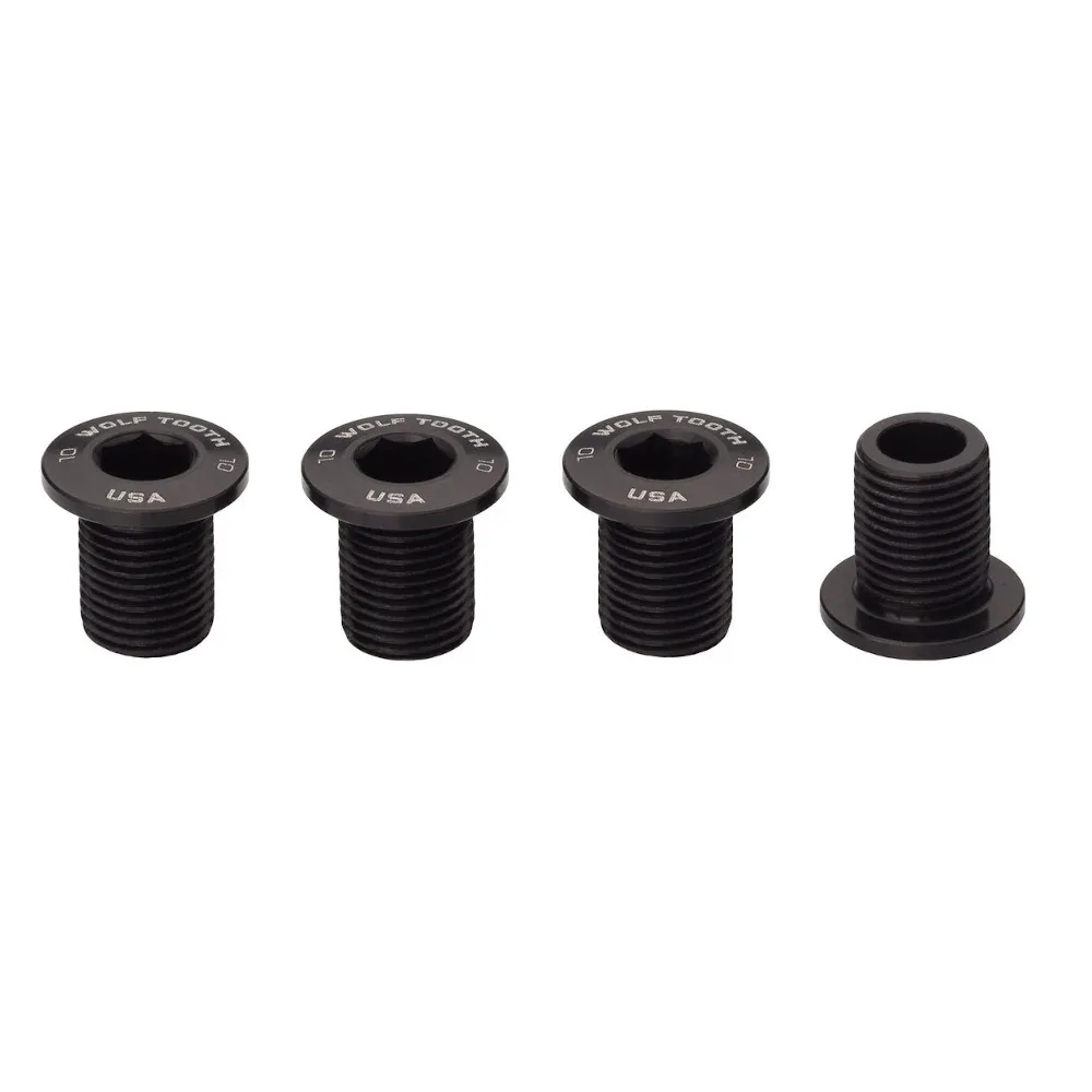 Wolf Tooth Chainring Bolts X4 For M8 Threaded Chainring 10mm Black