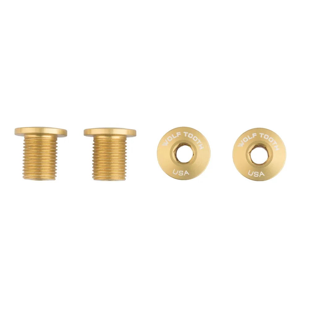 Wolf Tooth Chainring Bolts X4 For M8 Threaded Chainring 10mm Gold