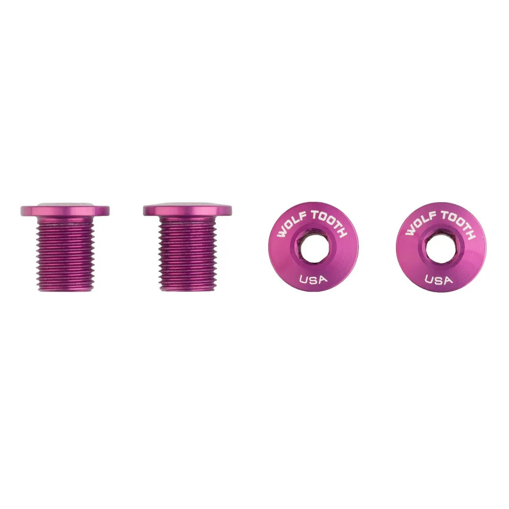 Wolf Tooth Chainring Bolts X4 For M8 Threaded Chainring 10mm Purple