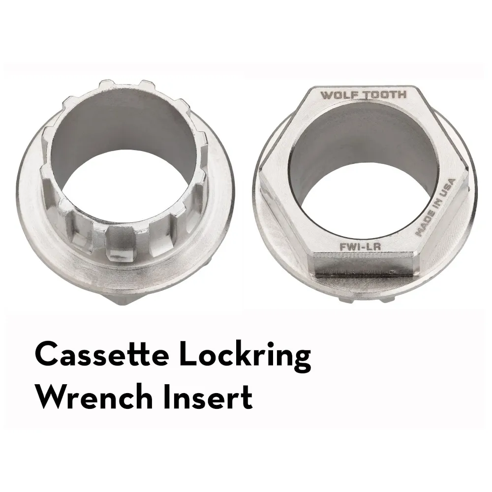 Wolf Tooth Pack Wrench Cassette Lock Ring Inserts Silver