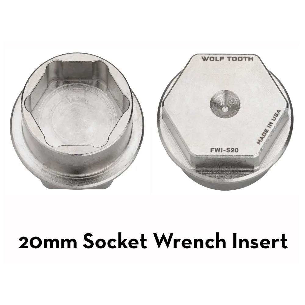 Wolf Tooth Pack Wrench Steel Hex Inserts Socket 20mm Silver