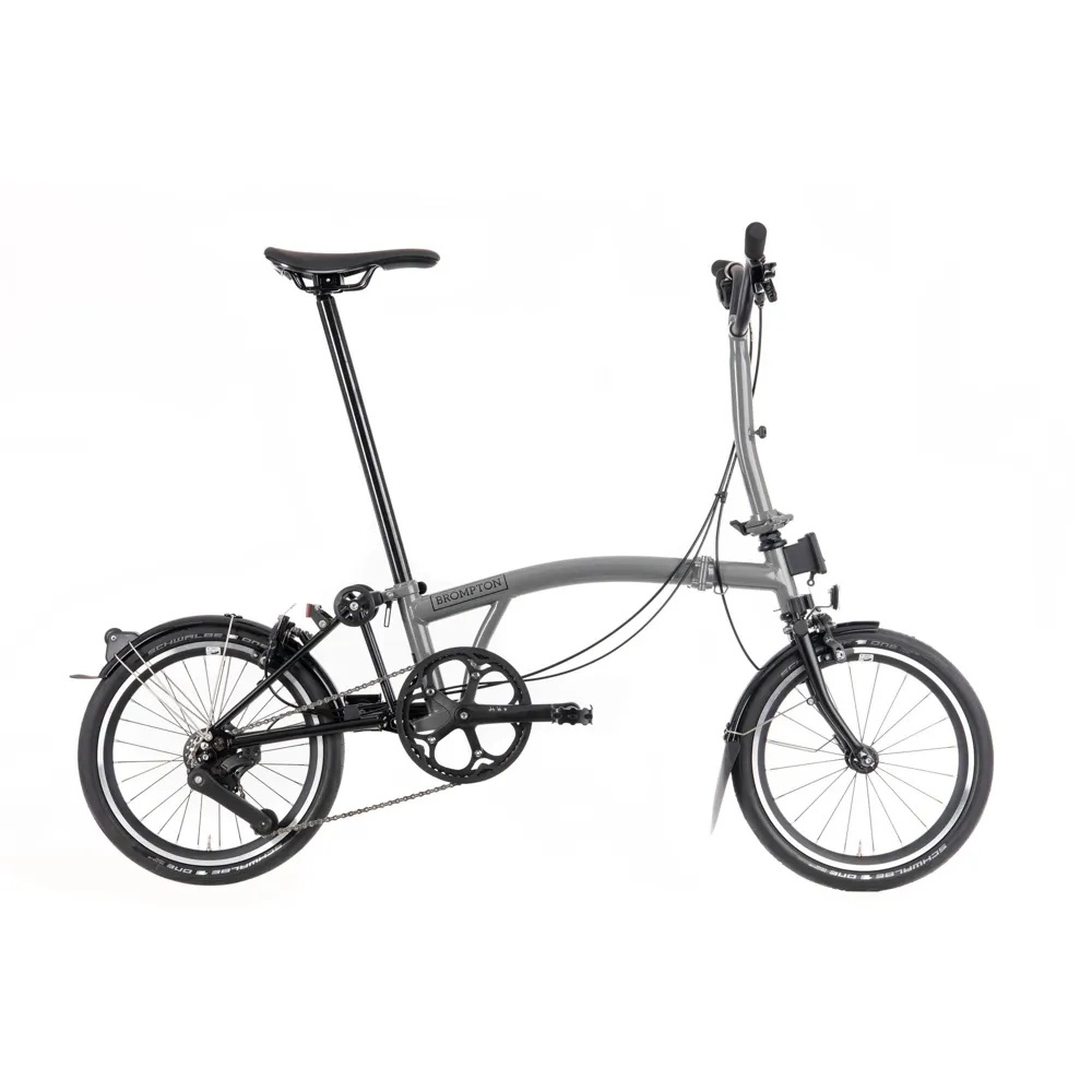 Brompton P-line Urban Mid Folding Bike 2023 Storm Grey