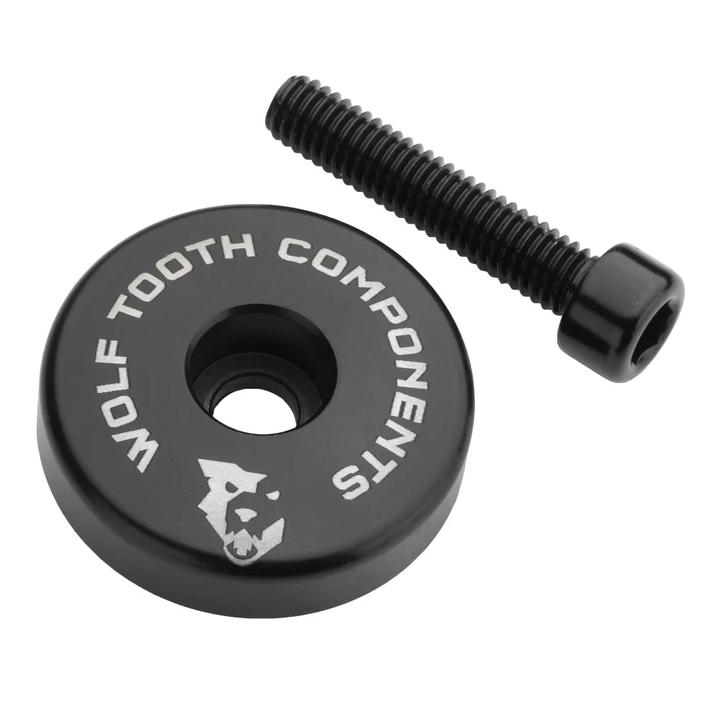 Wolf Tooth Ultralight Stem Cap With Integrated Spacer Black