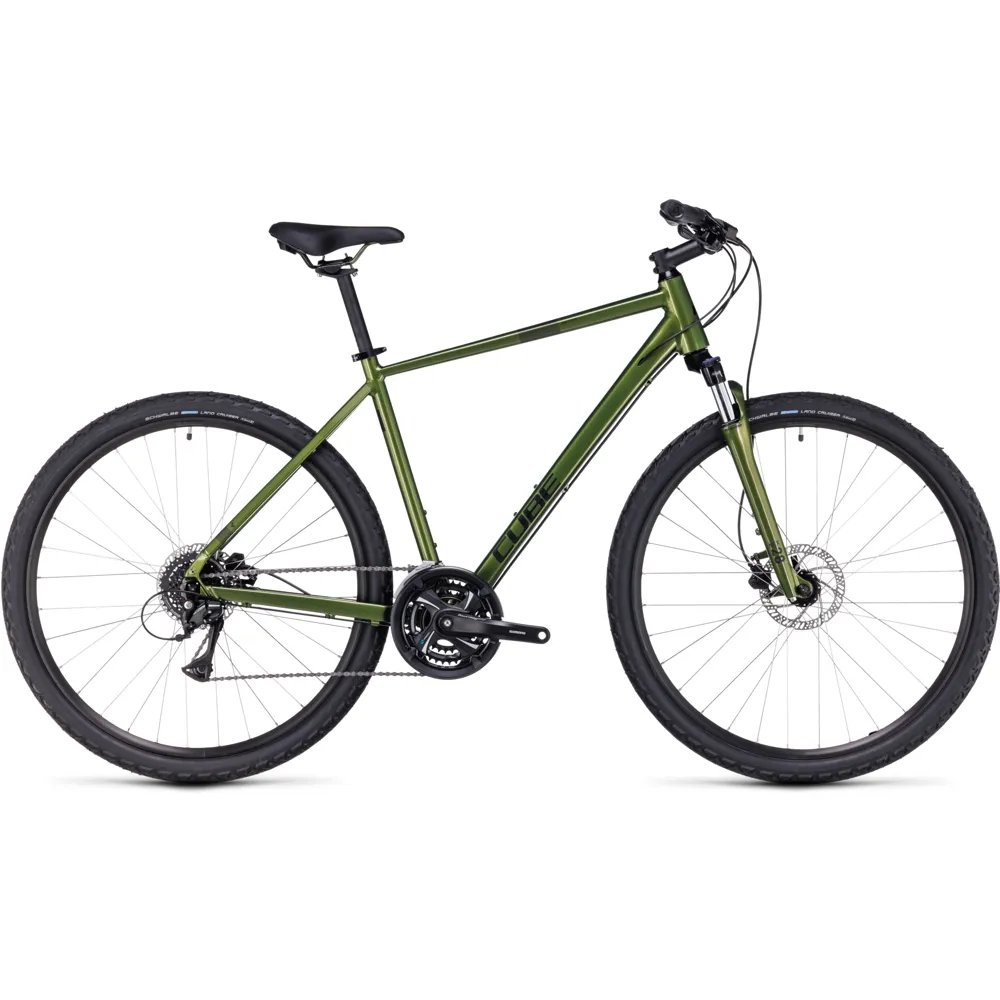 Cube Nature Hybrid Bike 2023 Shiny Moss/black