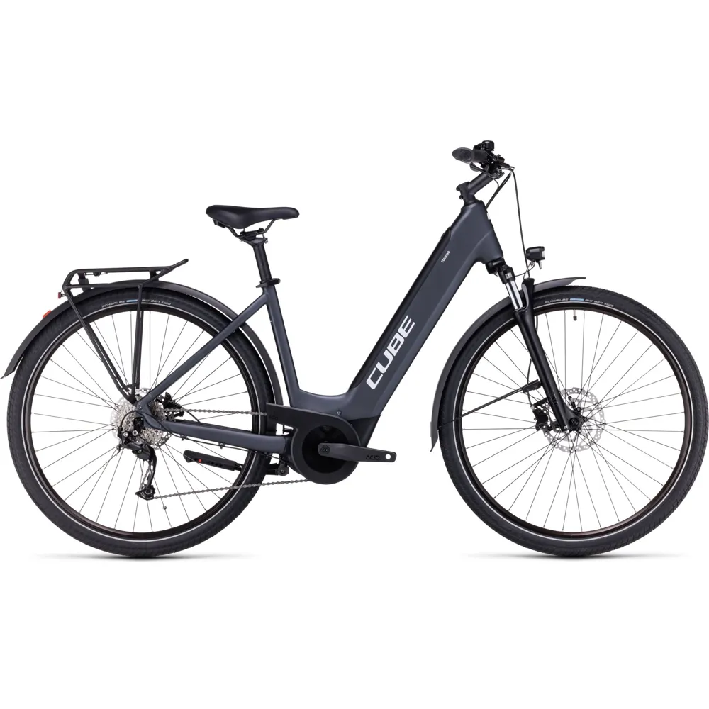 Cube Touring Hybrid One 500 Easy Entry Electric Bike 2023 Grey/white