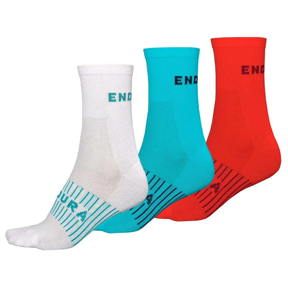 Endura Coolmax Race Womens Socks Triple Pack Pacific Blue