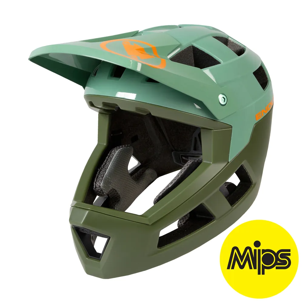 Endura Singletrack Mips Full Face Mountain Bike Helmet Olive Green