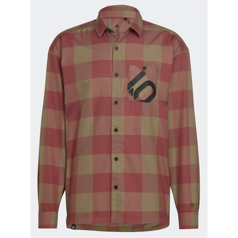 Five Ten Brand Of The Brave Flannel Ls Shirt Orbit Green/crimson