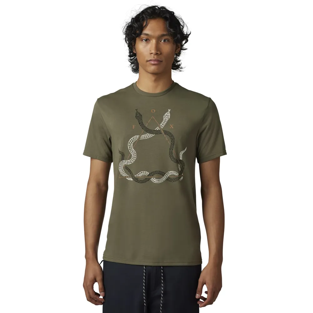 Fox Caved In Ss Tech Tee Olive Green