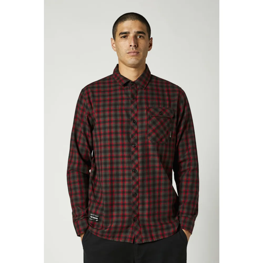 Fox Reeves Ls Flannel Woven Shirt Black/red