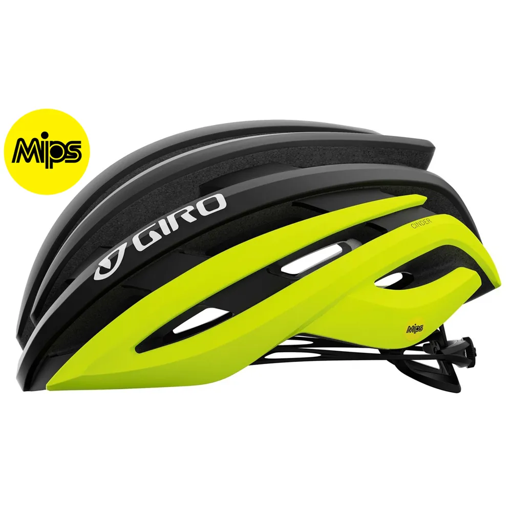 Giro Cinder Mips Road Bike Helmet Matte Black Fade/highlight Yellow