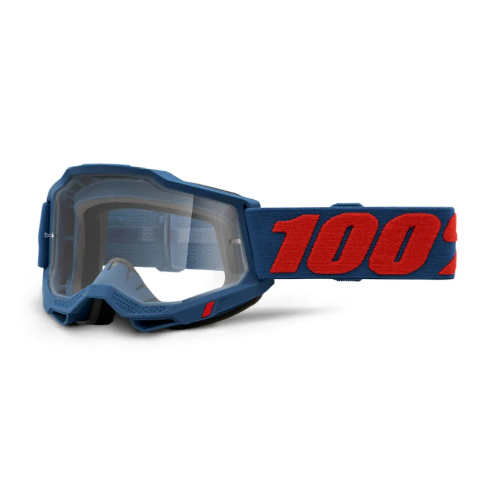 100 Percent Accuri Enduro Moto Goggles Reflex Blue/clear Dual Lens