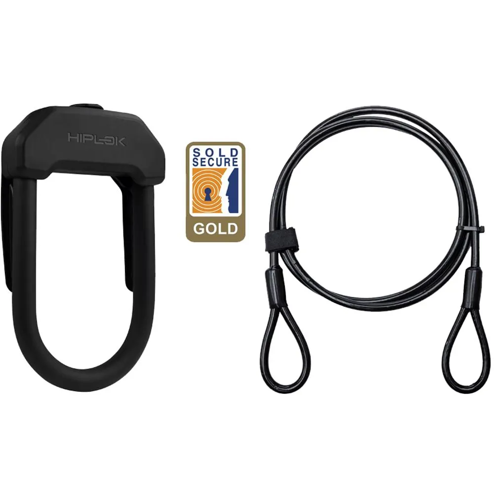 Hiplok Dx+ D Lock And 2m Cable Black
