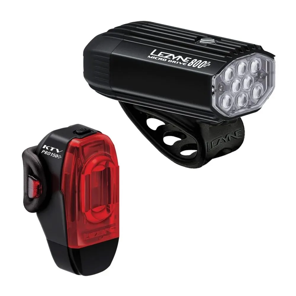 Lezyne Micro Drive 800+/ktv Drive Pro+ Light Set Black