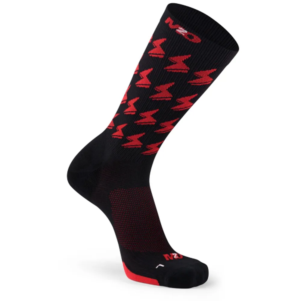 M2o Bolt Crew Plus Compression Socks Black/red