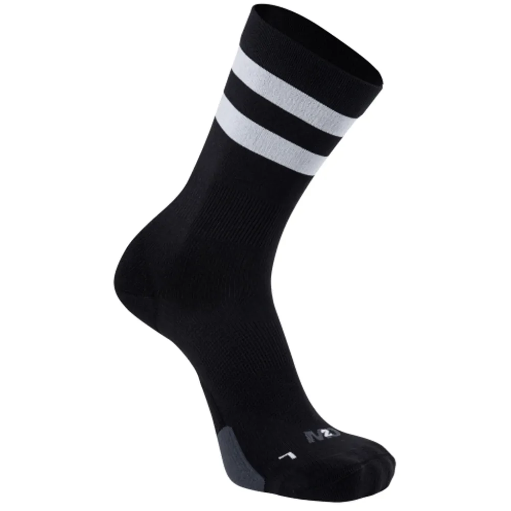 M2o Stripe Crew Plus Socks Black/white