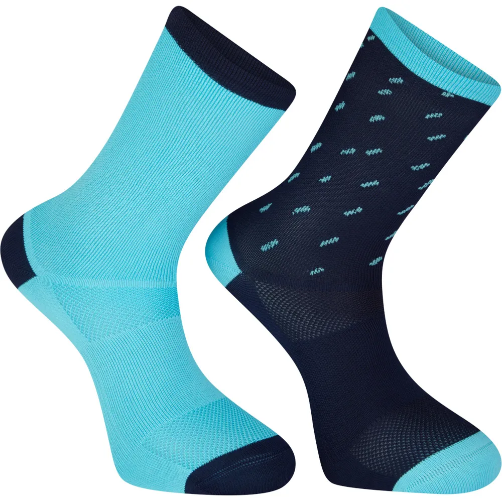 Madison Sportive Long Road Socks Twin Pack Rain Drops Ink Navy/blue