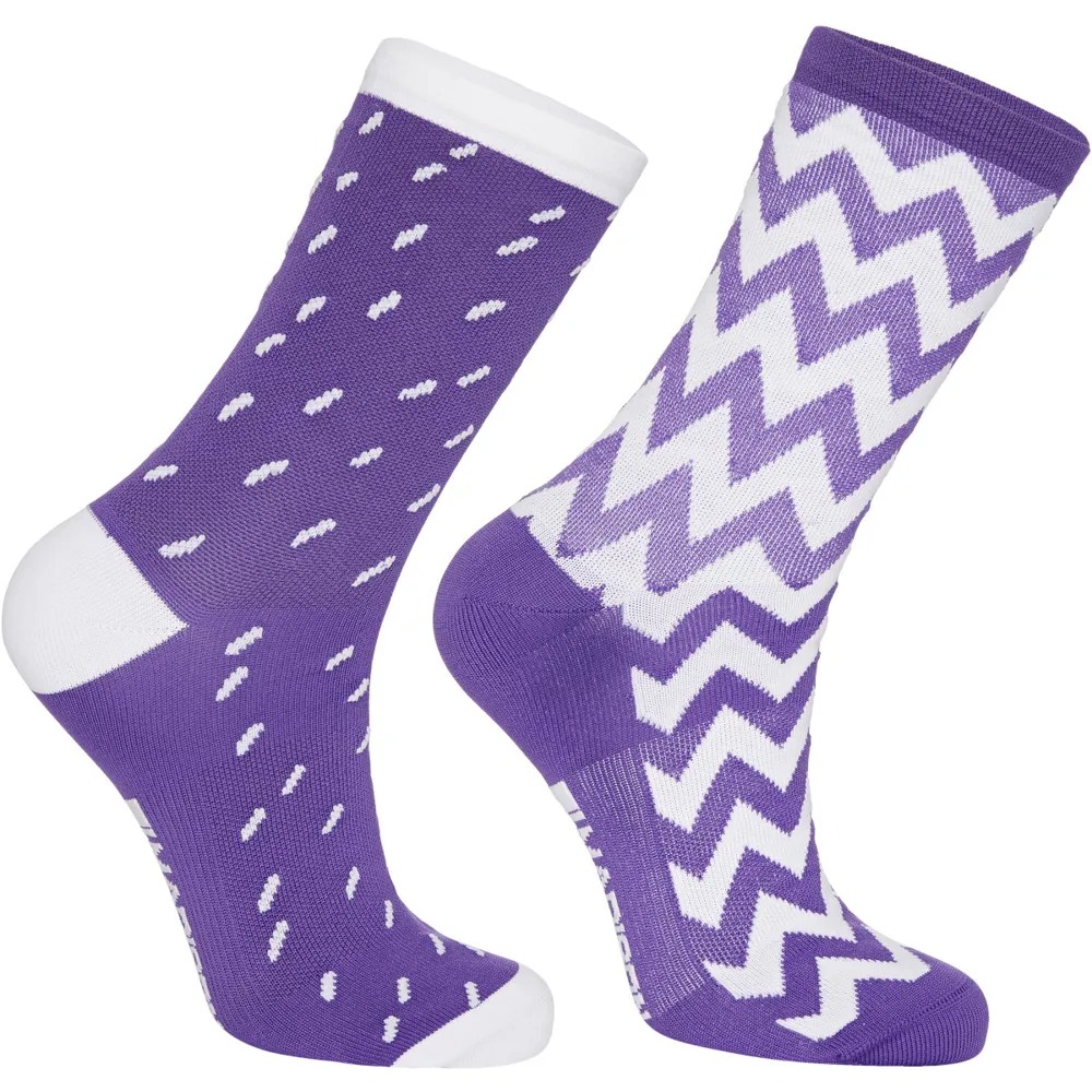 Madison Sportive Mid Socks Twin Pack Ziggy Purple Reign/white