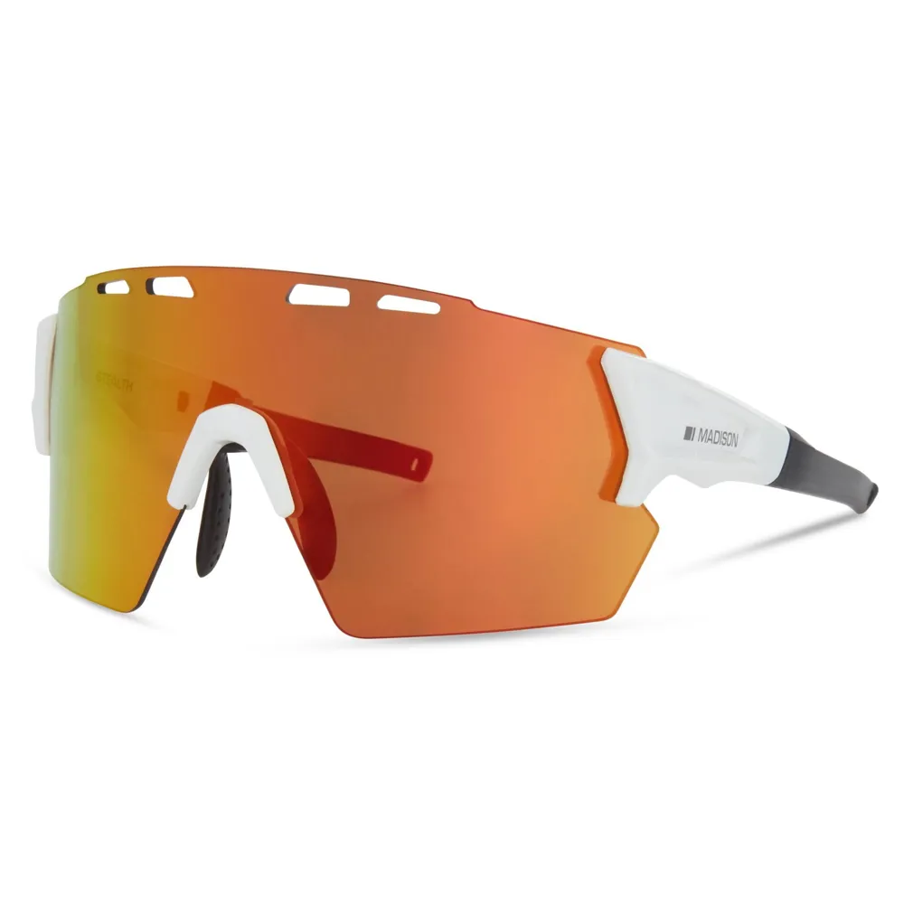Madison Stealth Sunglasses 3 Pack Gloss White/fire Mirror/amber And Clear Lens