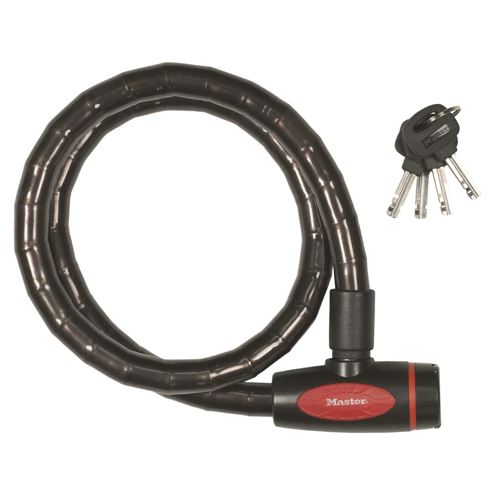 Master Lock Armoured Cable Key Lock 18mm X 1m Smoke
