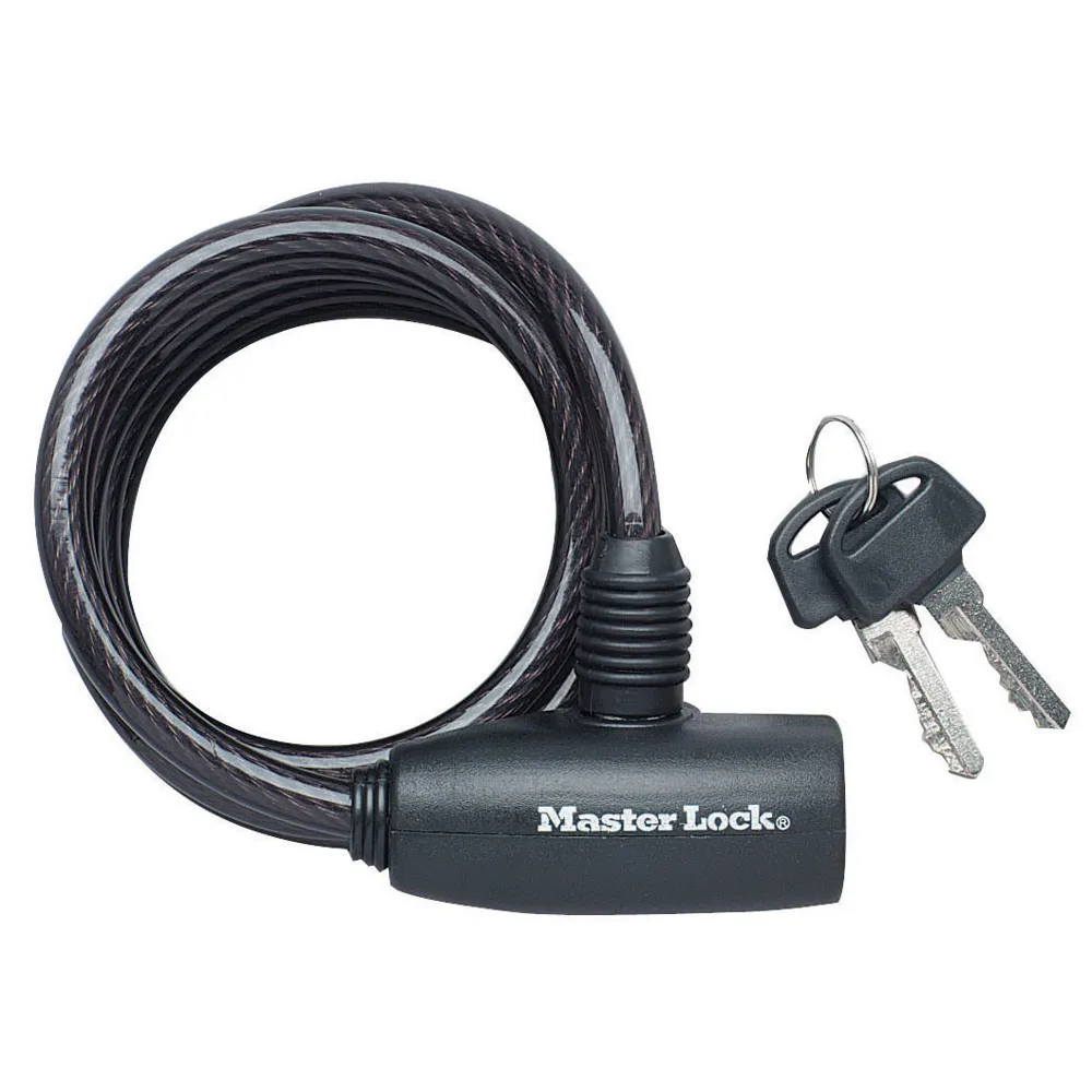 Master Lock Cable Key Lock 8mmx1.8m Black
