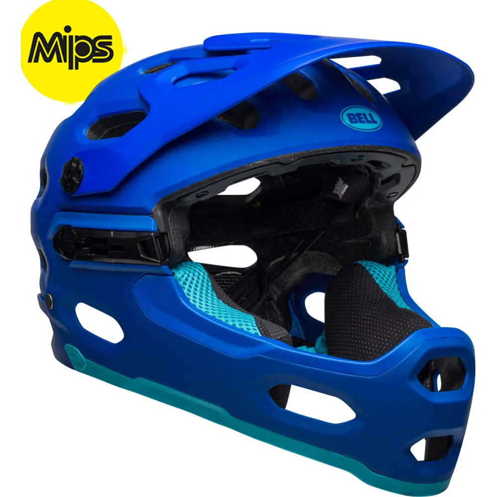 Bell Super 3r Mips Full Face Mtb Helmet Matte Blues