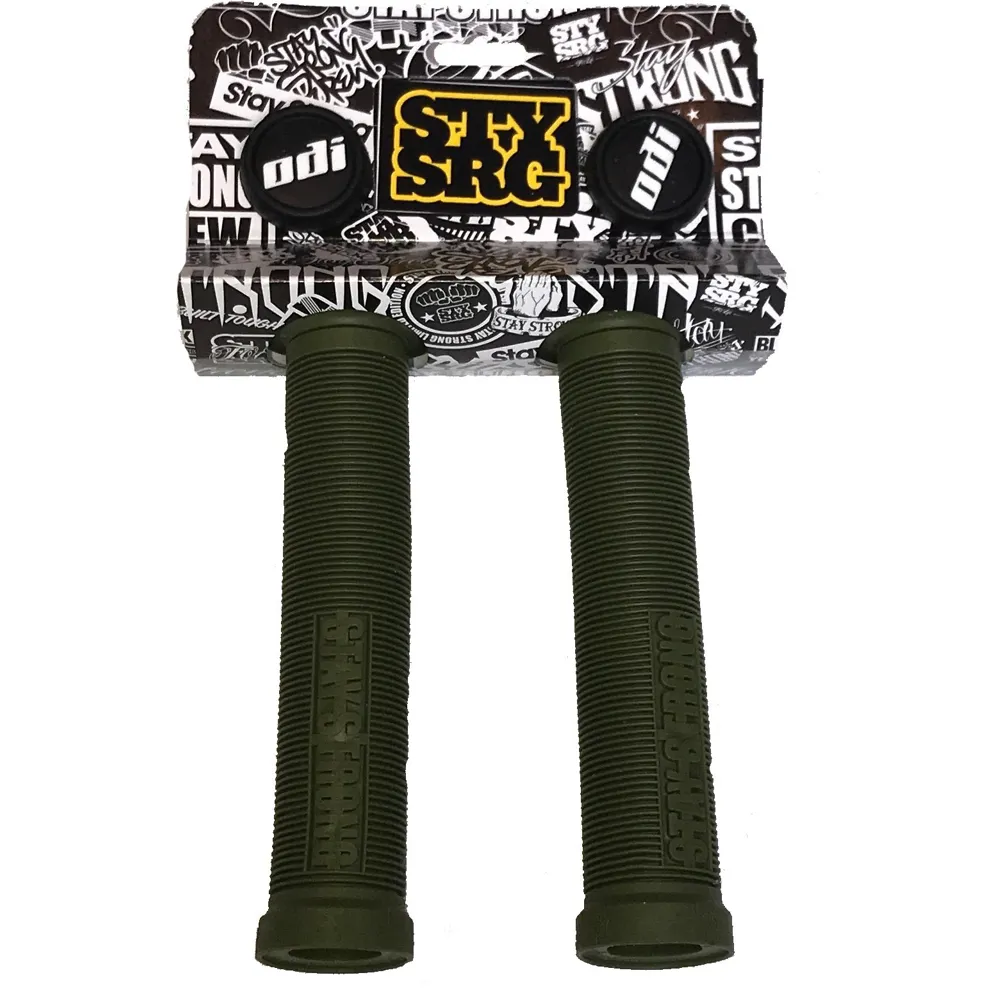 Odi Stay Strong Lion Heart Bmx Scooter Grips 143mm Army Green