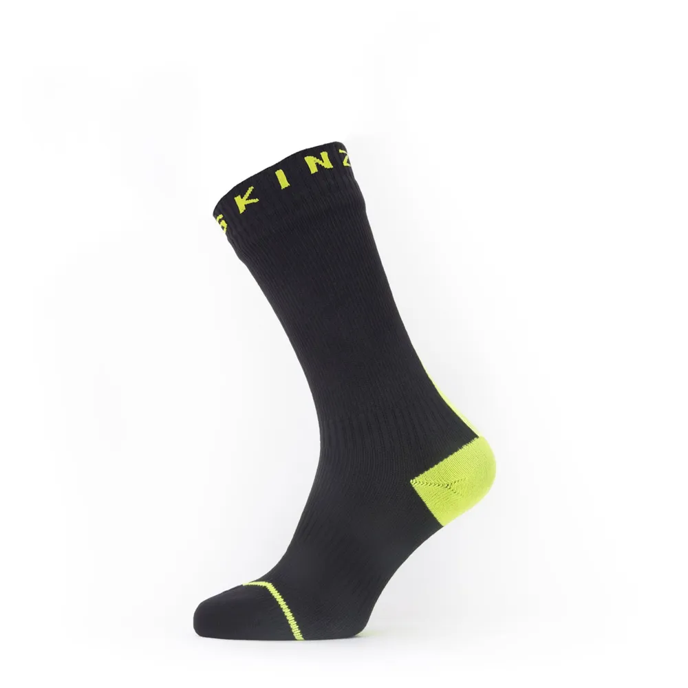 Sealskinz Briston Waterproof All Weather Mid Length Sock With Hydro Stop Black/neon Yellow