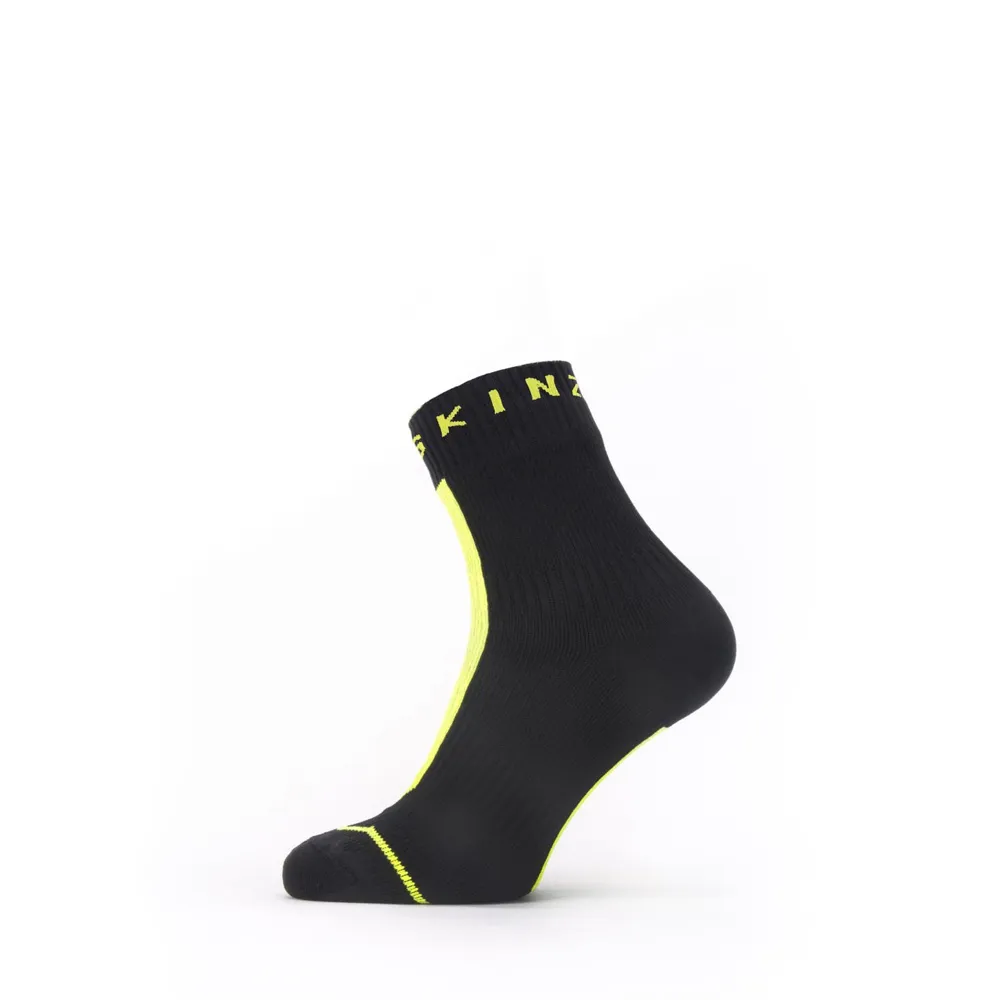 Sealskinz Dunton Waterproof All Weather Ankle Length Sock With Hydro Stop Black/neon Yellow