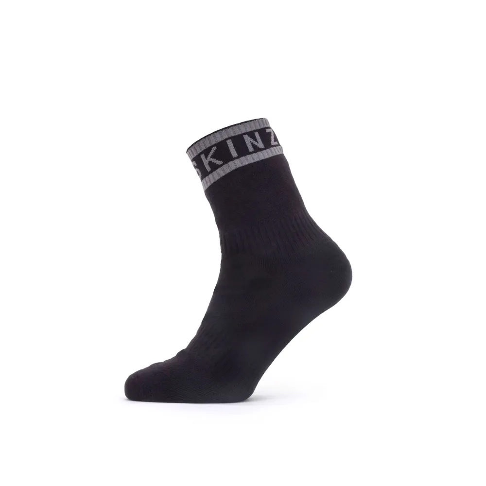Sealskinz Mautby Waterproof Warm Weather Ankle Length Sock With Hydrostop Black/grey