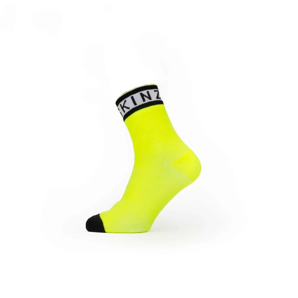 Sealskinz Mautby Waterproof Warm Weather Ankle Length Sock With Hydrostop Neon Yellow/black/white