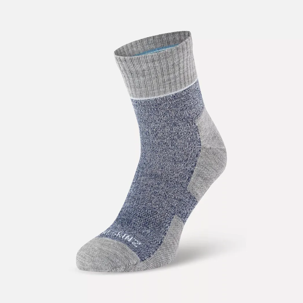 Sealskinz Morston Solo Quickdry Ankle Length Sock Blue/light Grey Marl