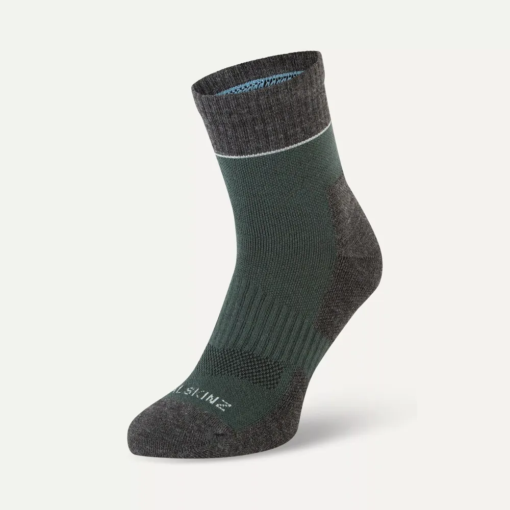 Sealskinz Morston Solo Quickdry Ankle Length Sock Olive/grey Marl