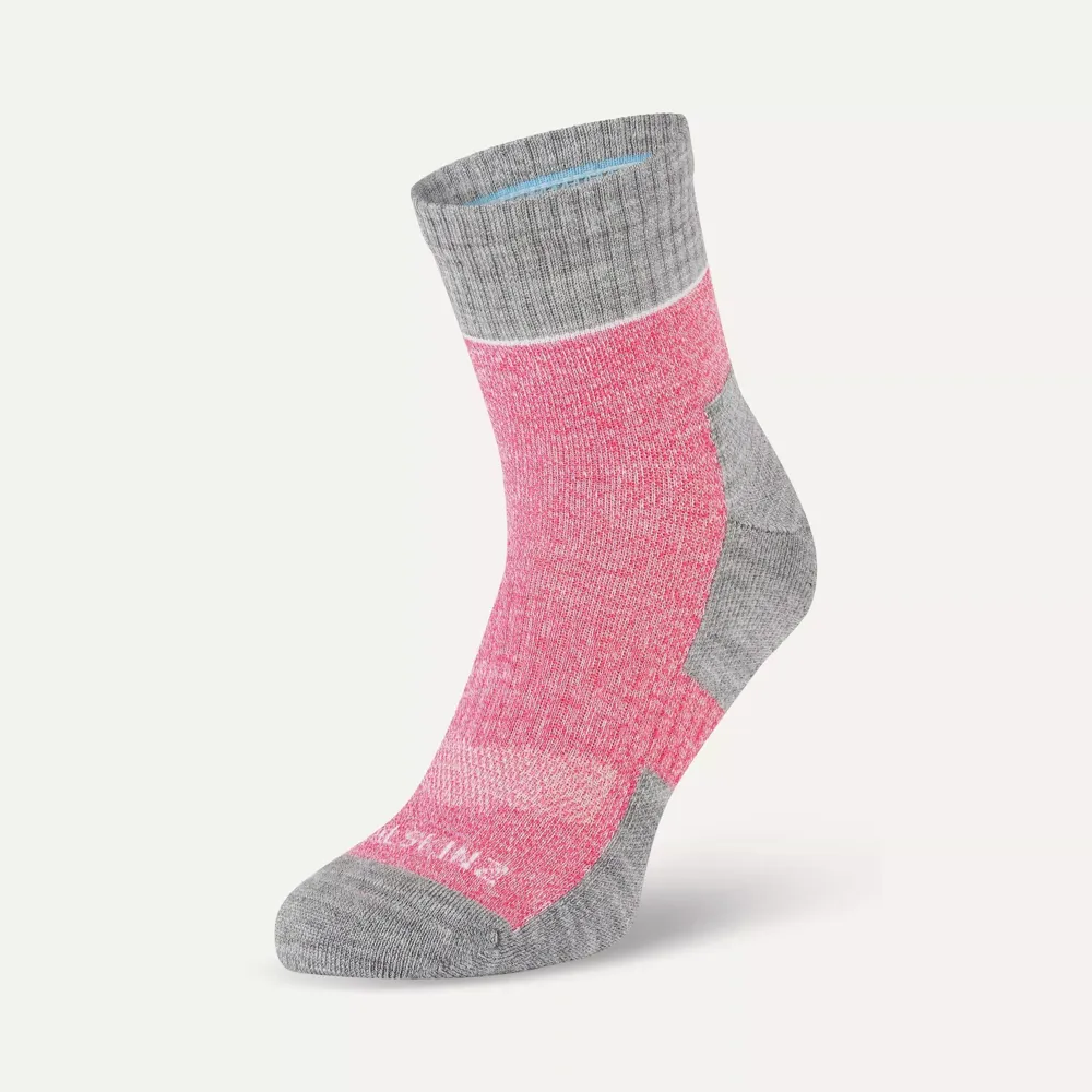 Sealskinz Morston Solo Quickdry Ankle Length Sock Pink/light Grey Marl
