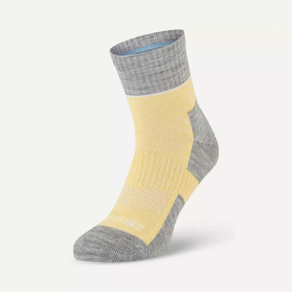Sealskinz Morston Solo Quickdry Ankle Length Sock Yellow/light Grey Marl