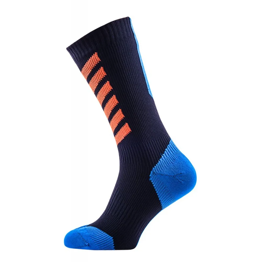 Sealskinz Mtb Mid Hydrostop Socks Black/blue/orange