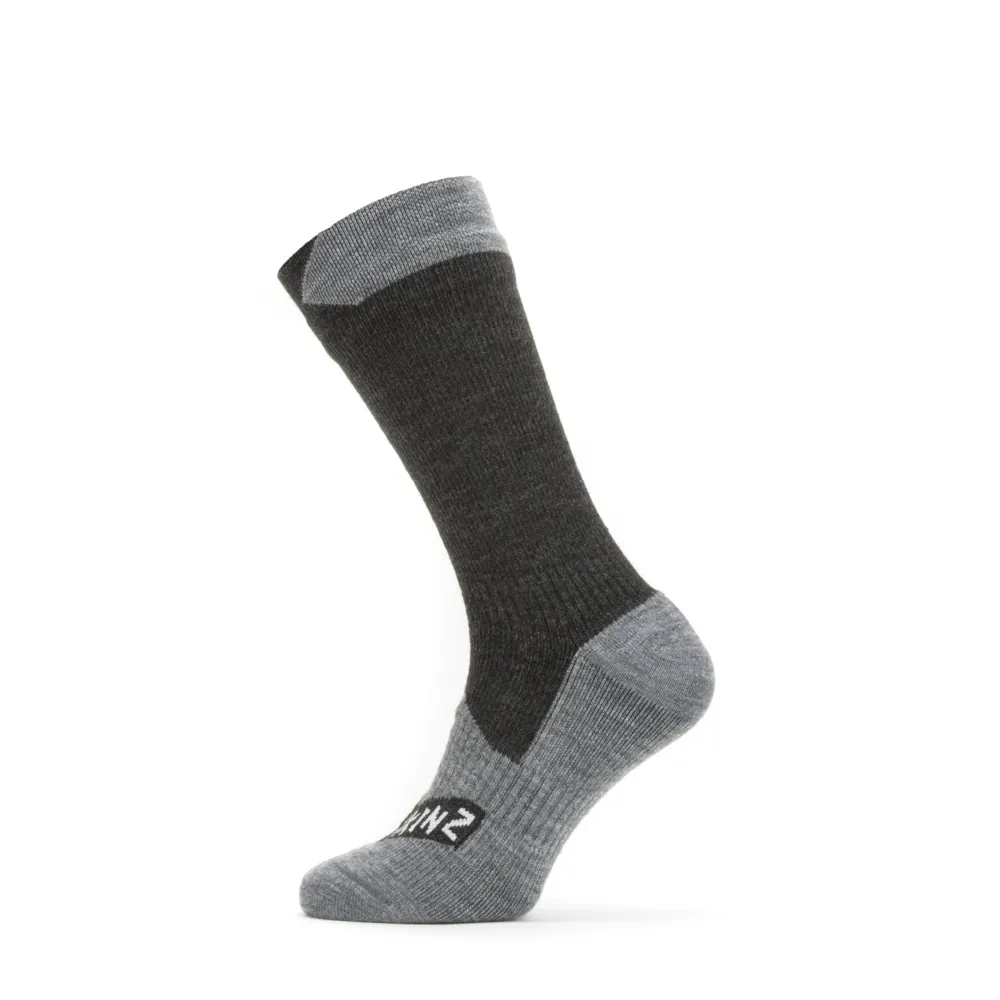 Sealskinz Raynham Waterproof All Weather Mid Length Sock Black/grey Marl