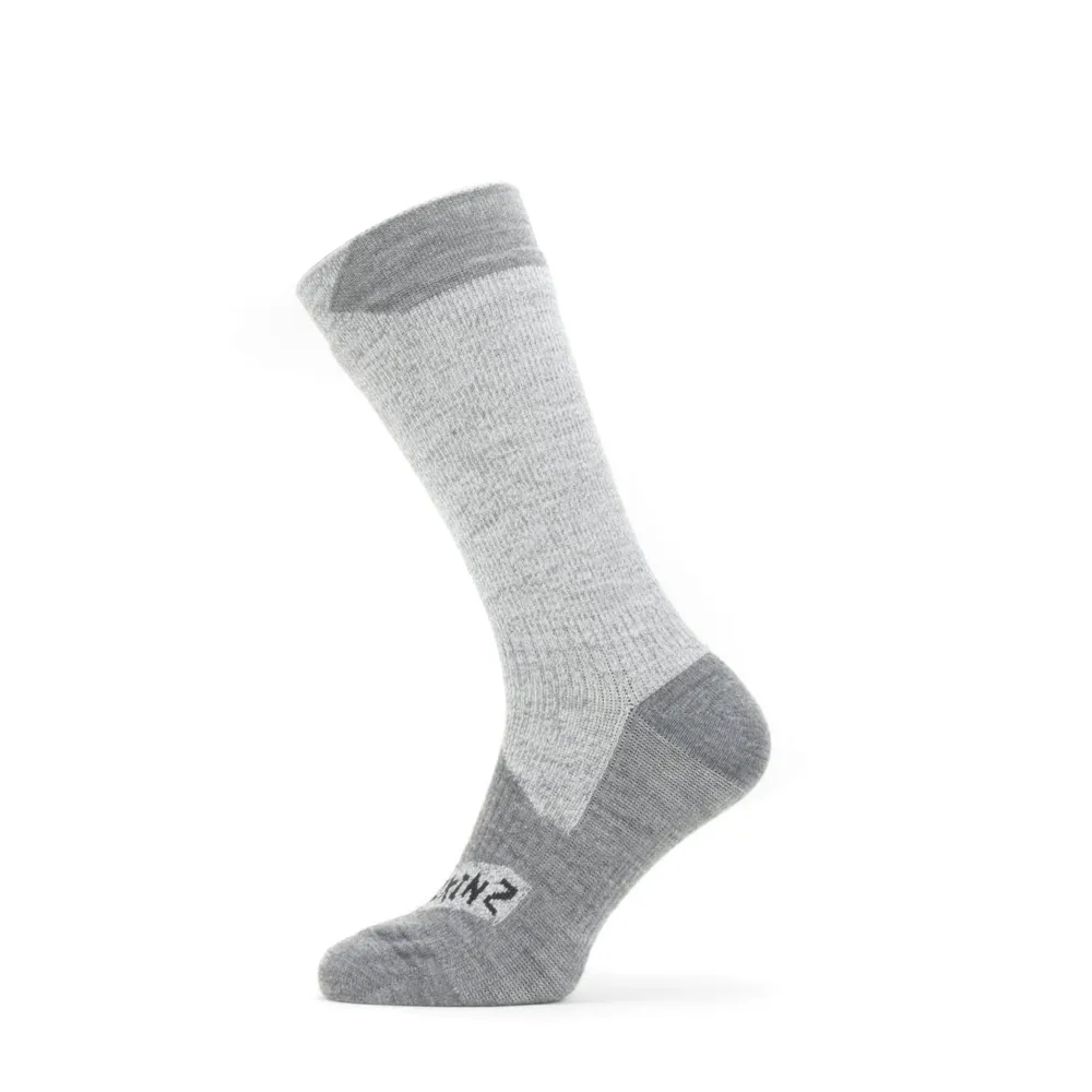 Sealskinz Raynham Waterproof All Weather Mid Length Sock Grey/grey Marl