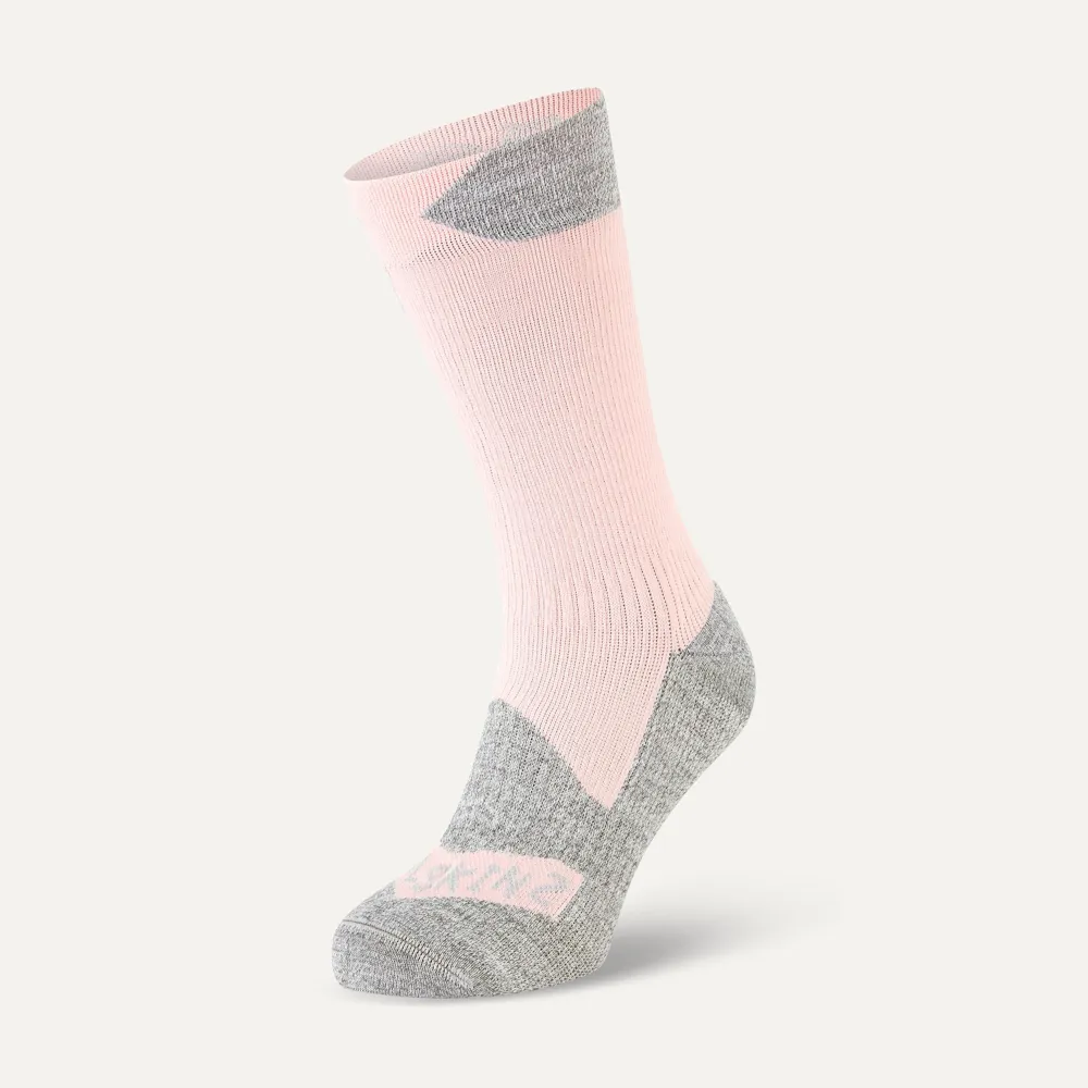 Sealskinz Raynham Waterproof All Weather Mid Length Sock Pink/grey Marl