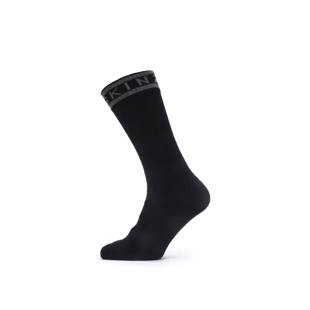 Sealskinz Scoulton Waterproof Warm Weather Mid Length Sock With Hydrostop Black/grey