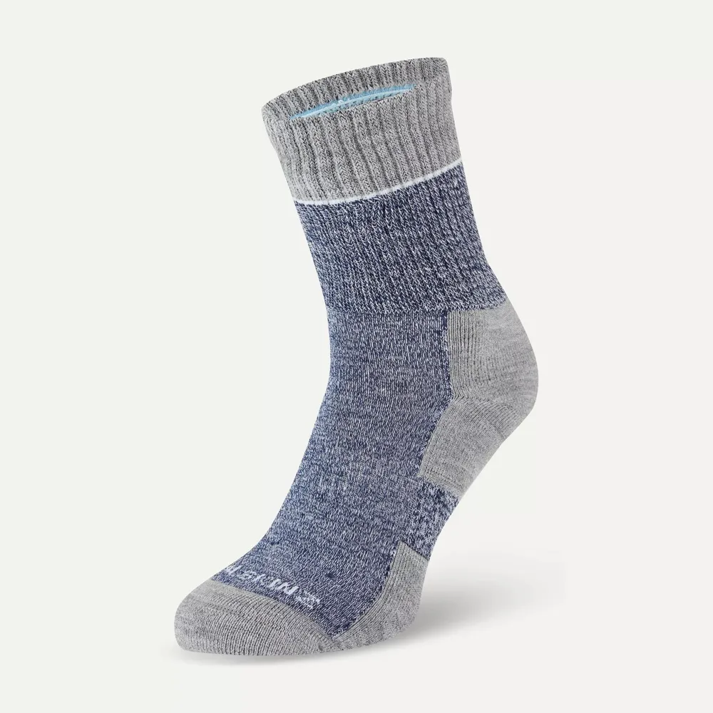 Sealskinz Thurton Solo Quickdry Mid Length Sock Blue/light Grey Marl