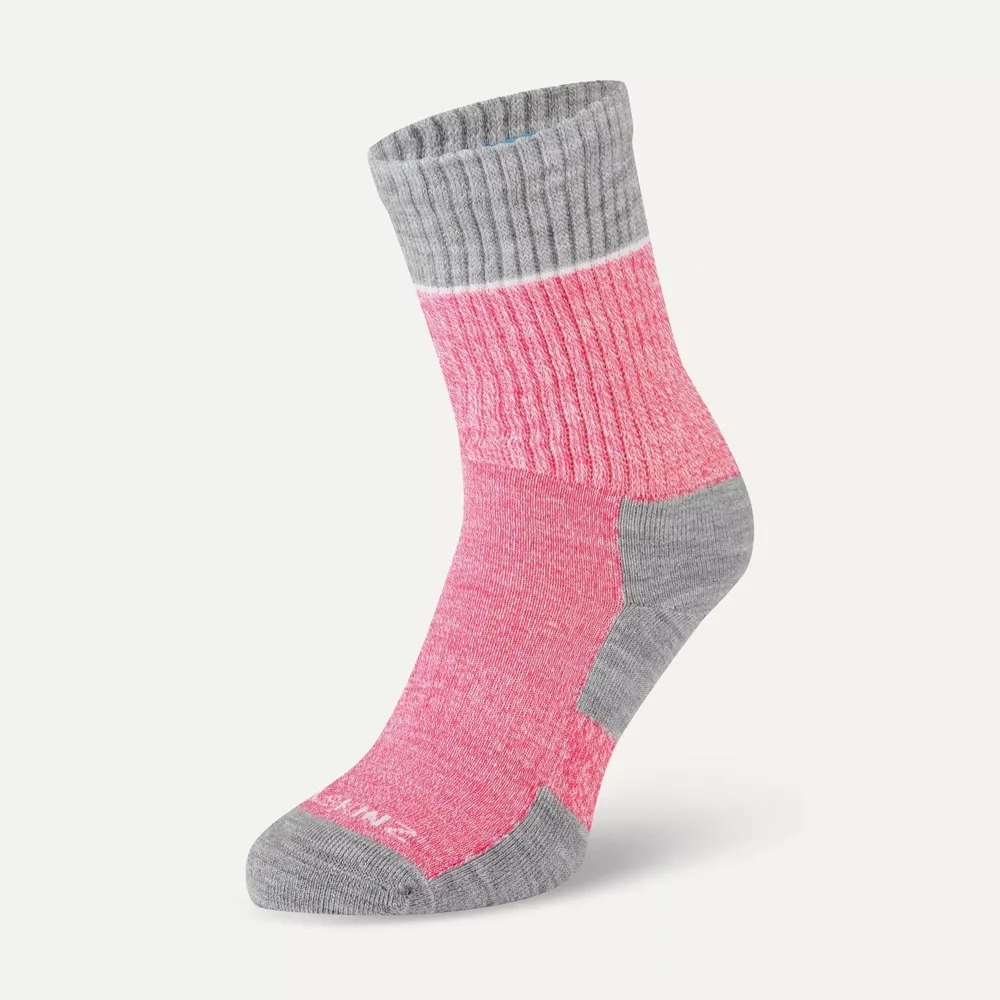 Sealskinz Thurton Solo Quickdry Mid Length Sock Pink/light Grey Marl