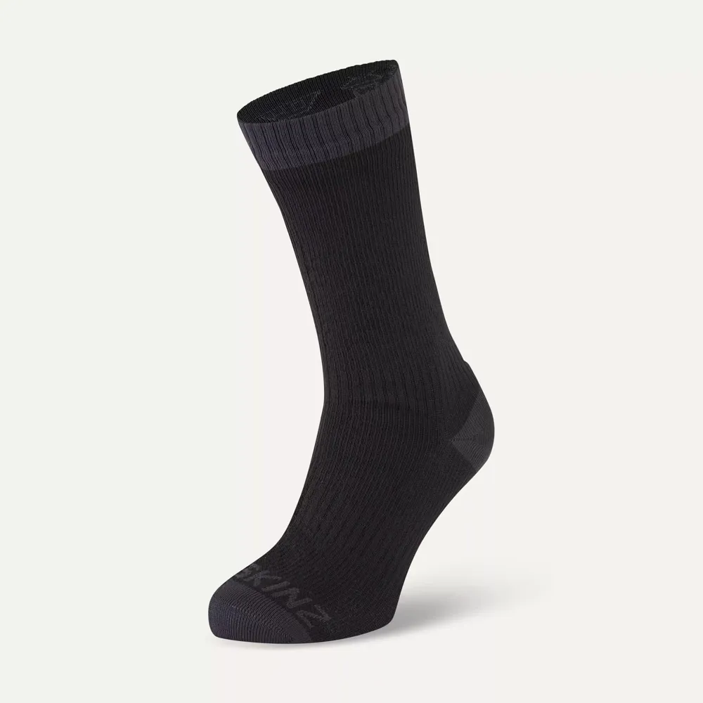 Sealskinz Wiveton Waterproof Warm Weather Mid Length Sock Black/grey