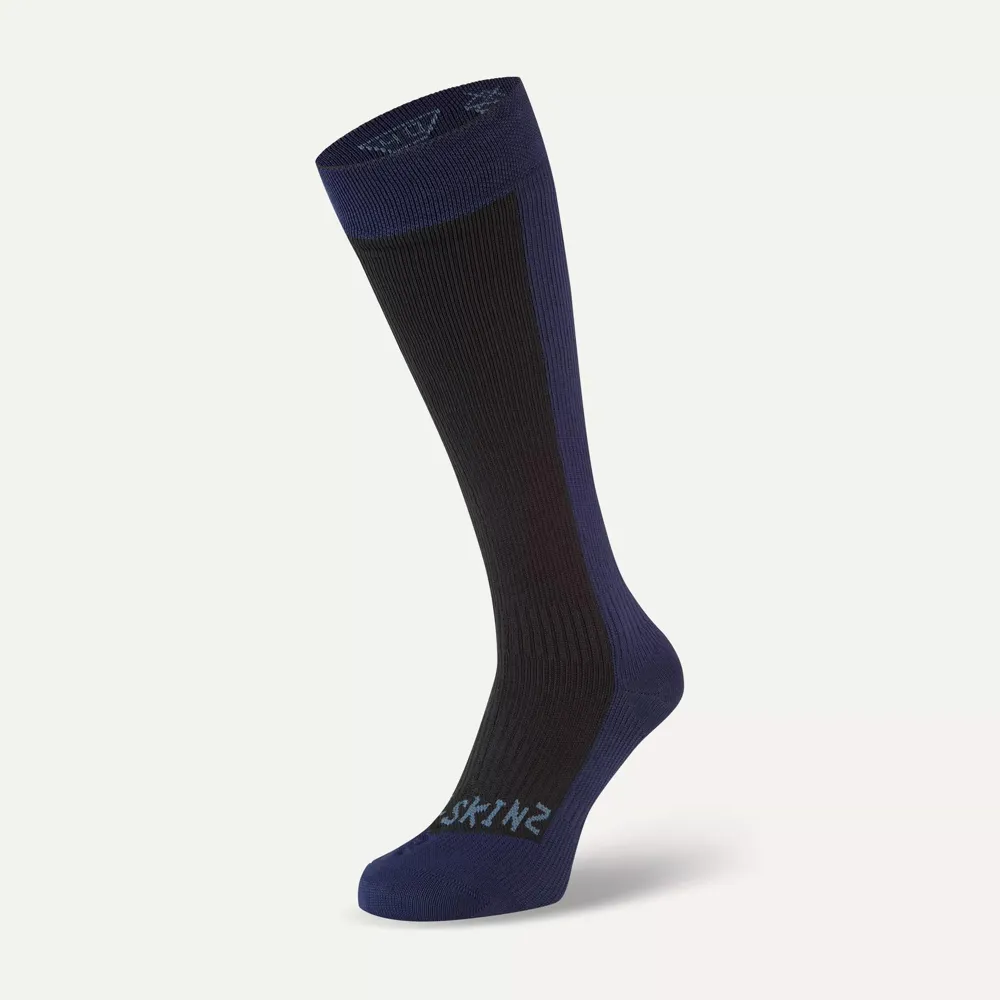 Sealskinz Worstead Waterproof Cold Weather Knee Length Sock Black/navy Blue